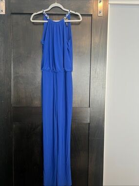 Laundry By Shelli Segal Royal Blue Halter Jumpsuit